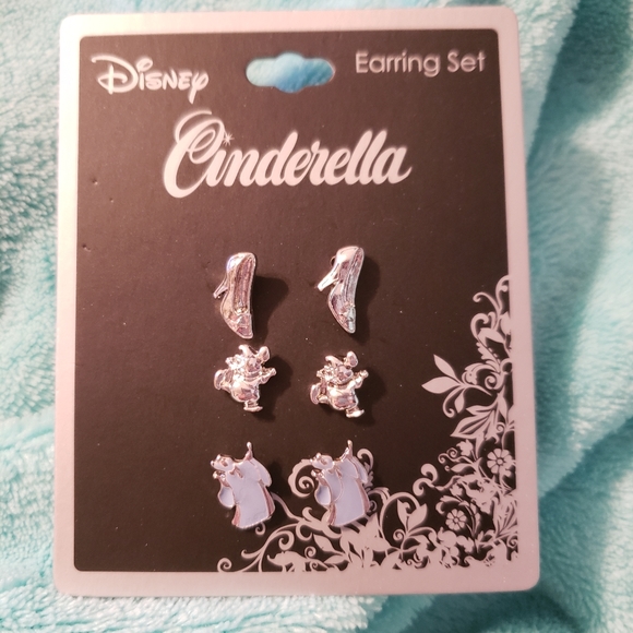 Disney Jewelry - Disney Cinderella 3 piece earring set NWT